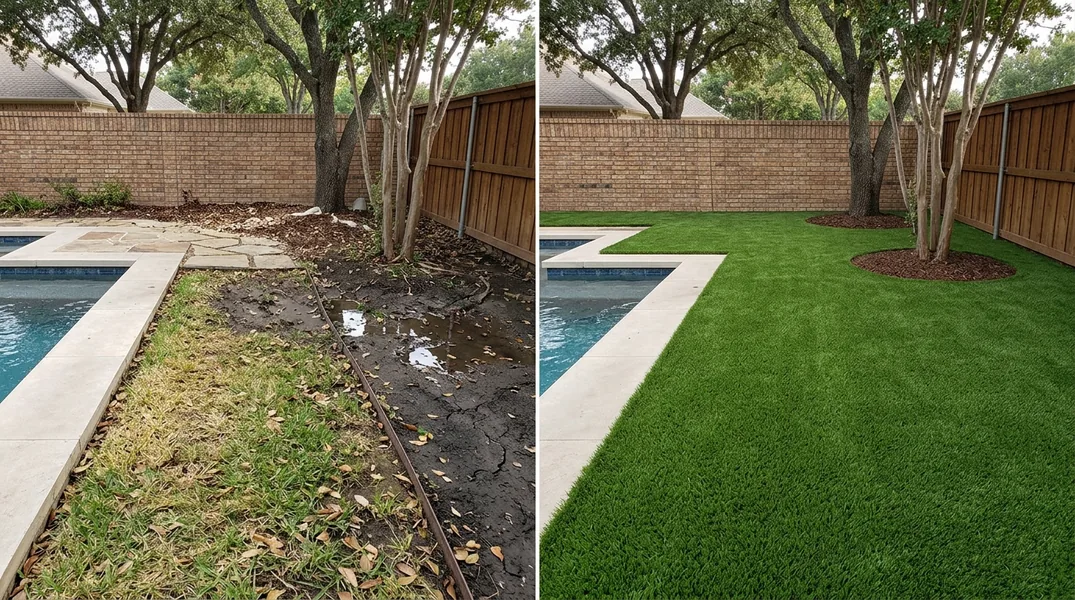 Result artificial grass installation in Dallas - Dallas Turf Installation